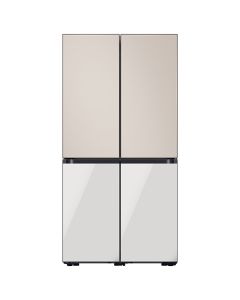 Samsung BESPOKE Refrigerator 4 Doors Top Satin Beige with Bottom Glam White
