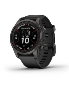 Garmin Fenix 7S Pro Sapphire Solar - Carbon Gray DLC Titanium with Black Band