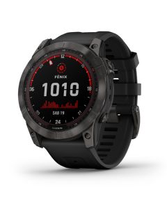 Garmin Fenix 7X Sapphire Solar - Carbon Gray Titanium Silicone Band