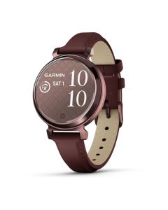 Garmin Lily 2 Classic Leather Band - Dark Bronze/Mulberry