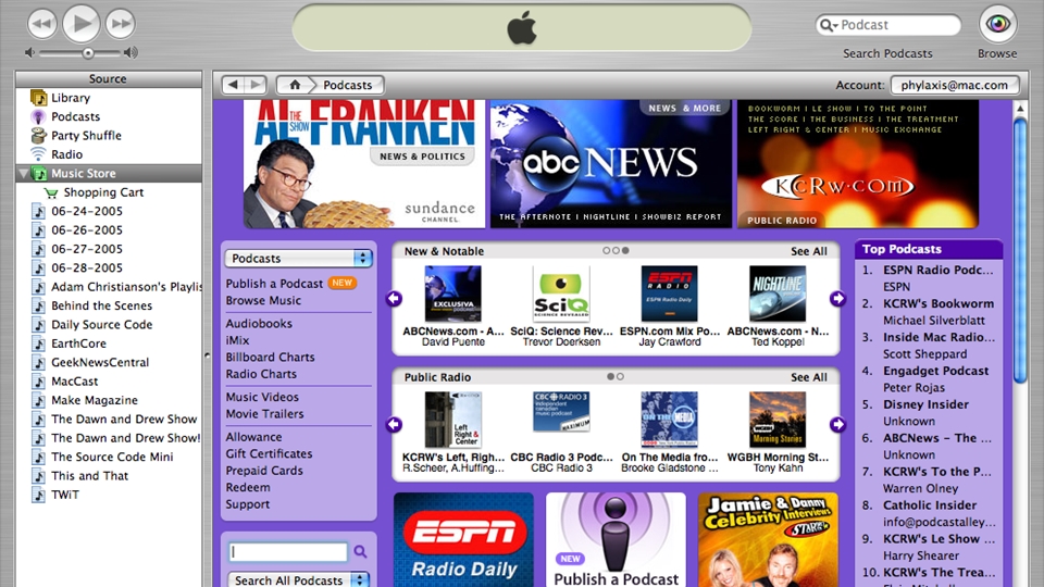 Apple Hadirkan Fitur Podcast di ITunes pada 28 Juni 2005